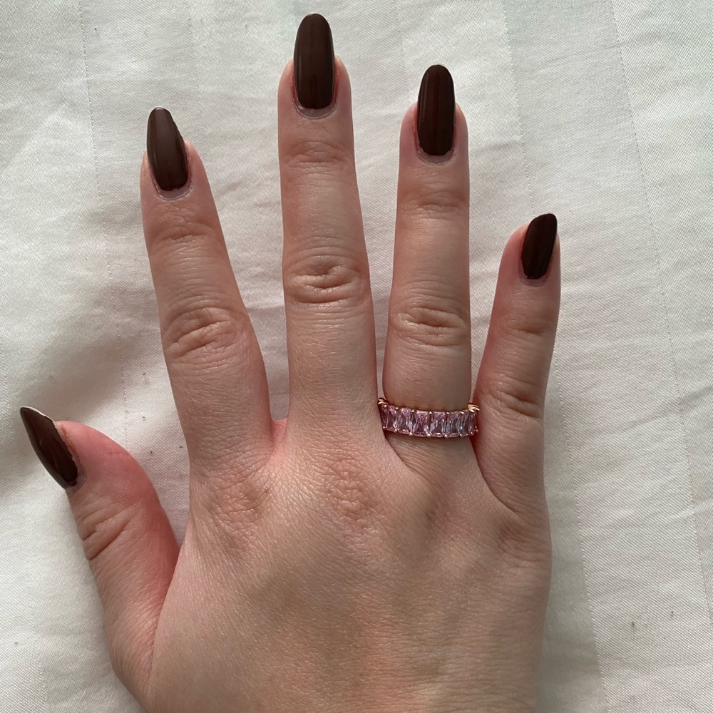 Adina’s Jewels eternity baguette ring, pink